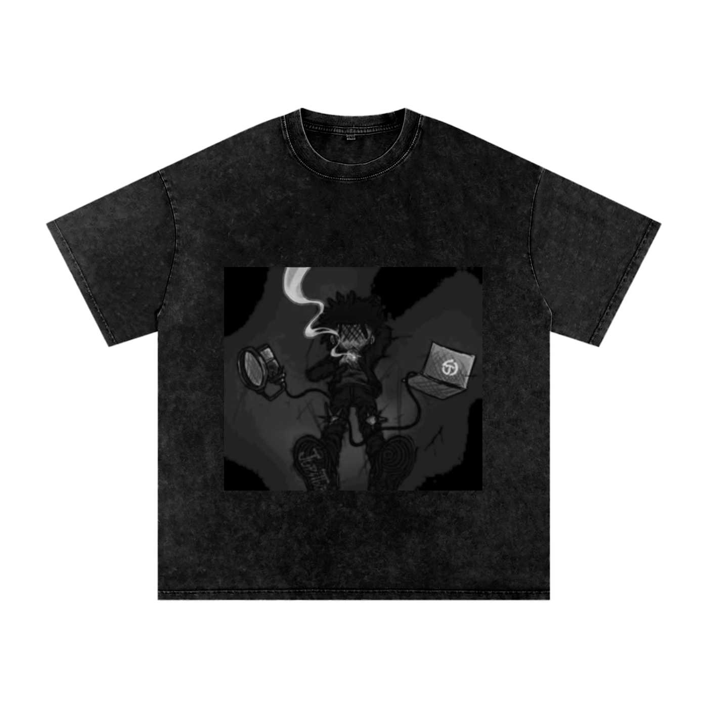 Snow Washed Oversized Cotton T-Shirt