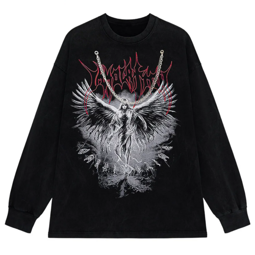 Y2k Gothic Punk Style Men T Shirt Clothes Harajuku Oversized T-shirt
