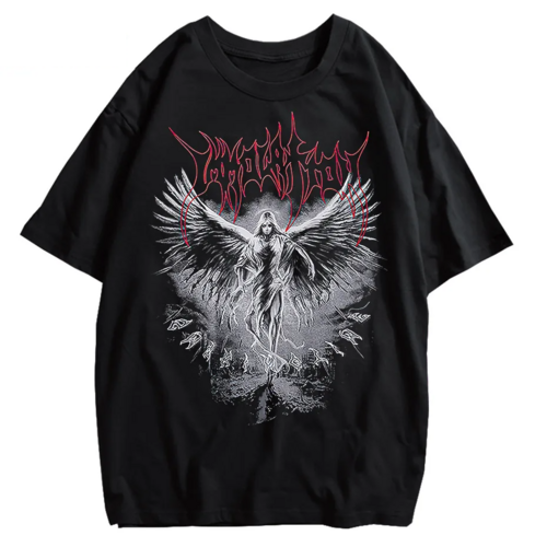 Y2k Gothic Punk Style Men T Shirt Clothes Harajuku Oversized T-shirt