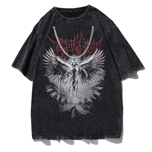 Y2k Gothic Punk Style Men T Shirt Clothes Harajuku Oversized T-shirt