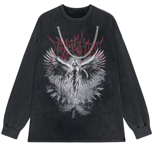 Y2k Gothic Punk Style Men T Shirt Clothes Harajuku Oversized T-shirt
